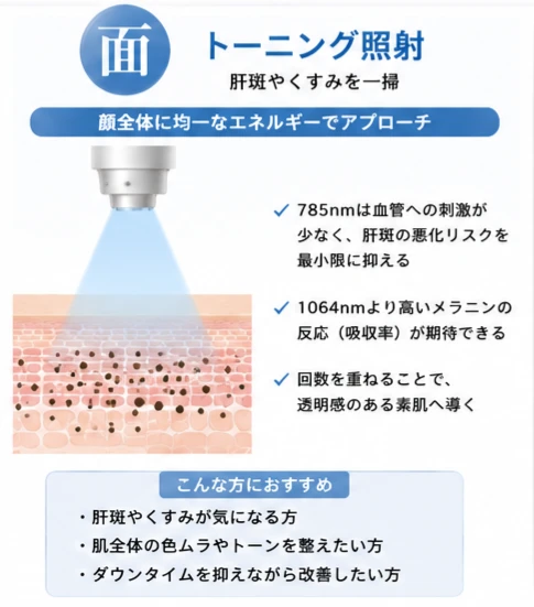 ヘリオス785:面 トーニング照射