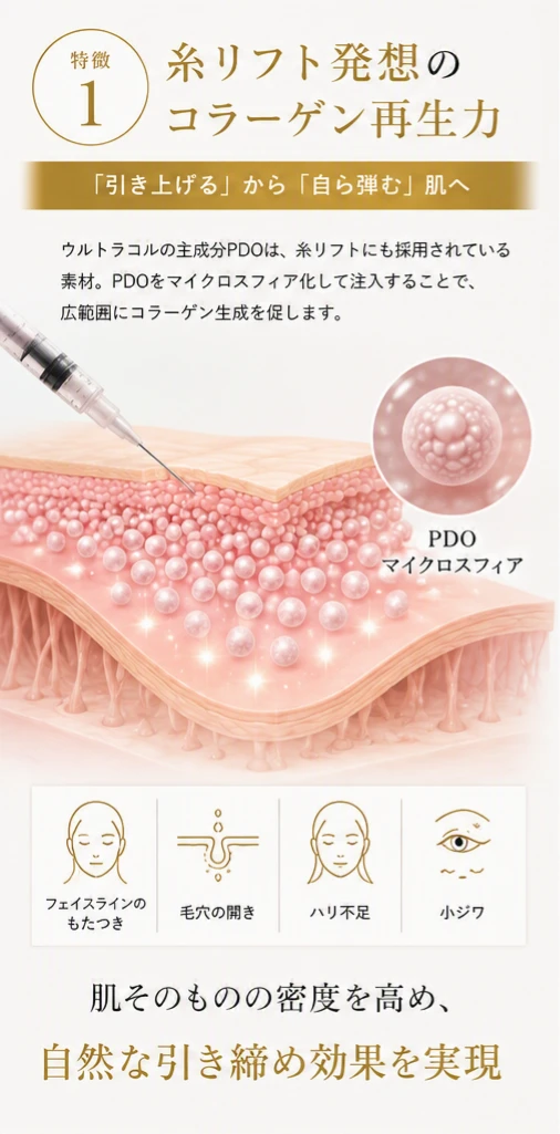 特徴1 糸リフト発想のコラーゲン再生力