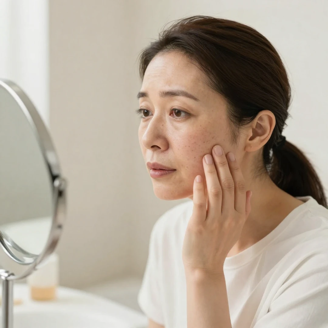 シミに悩む女性